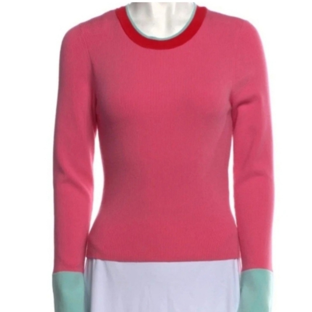 Alice + Olivia Colorblock Pink Sweater
